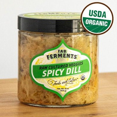 Raw Cultured Veggies, Spicy Dill